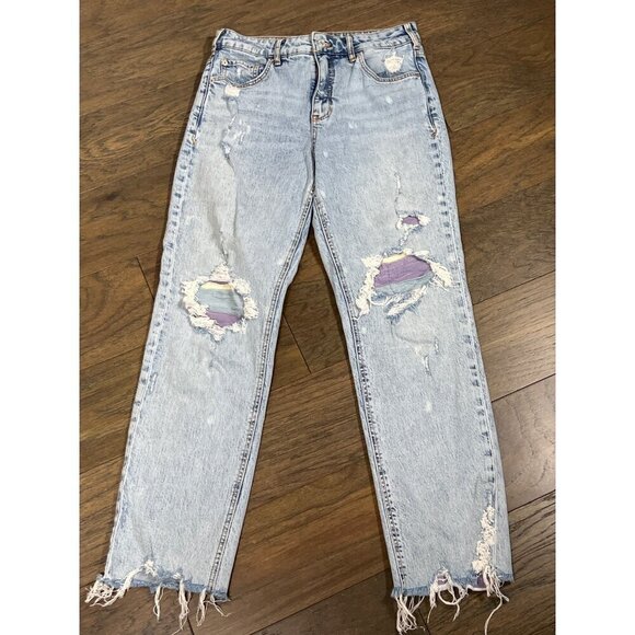 Pilcro Denim - PILCRO The Vintage Straight Destroyed Jeans Blue Sz 28 EUC